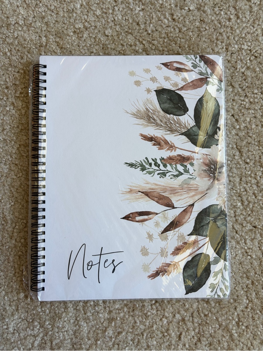 White Floral Spiral Notebook Journal